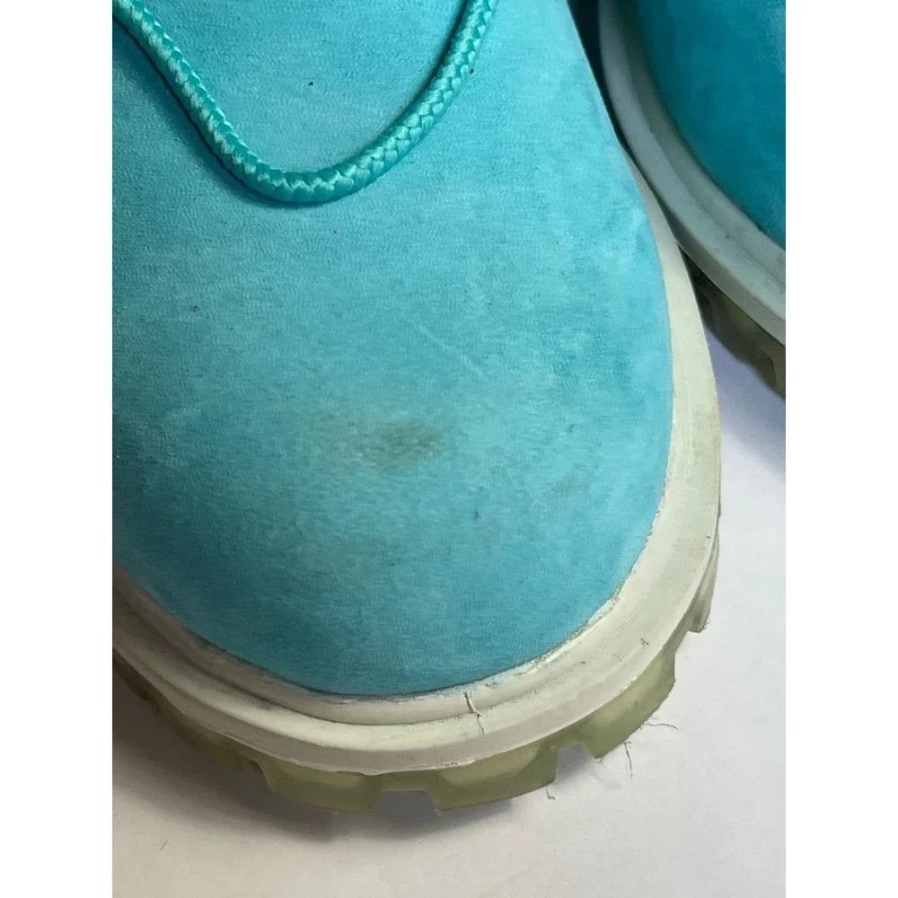 Timberland 6 Inch Premium Waterproof Boots Turquoise Kids Size 12 A18T4‎
